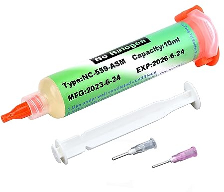 Solder Flux, 559 No Clean Soldering Flux Paste,Lead Free Rosin Flux,10cc Tacky Soldering Flux,Soldering Liquid Flux for Electronics,For BGA,SMD,USB Socket Repairing (10ml)