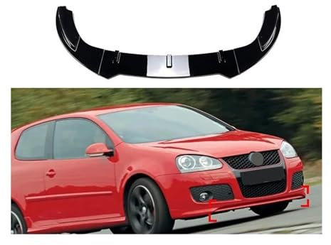 ROROL Frontspoiler Für VW Für G&olf 5 Für G&olf MK5 Für GTI Für J&etta MK5 Für GLI Frontschürze Lip Splitter Diffusor Spoiler Stoßstange Wache Schutz Teile(Type B Gloss Black)