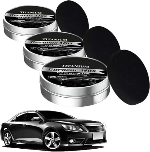 Cera in ceramica e titanio, cera per la cura dell'auto, rimozione graffi dell'auto, pasta lucidante per la cura della vernice del veicolo, protezione a lunga durata (10 cm, 3 pezzi)