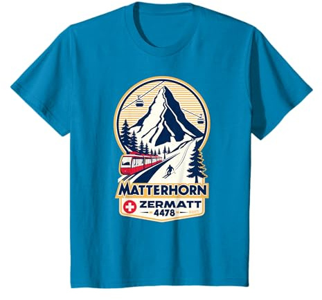 Matterhorn Zermatt 4478 – Ski rétro vintage T-Shirt