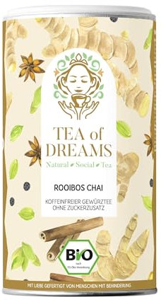 Rooibos - Té Chai orgánico, hierbas y especias con canela, jengibre y clavo, 90 g