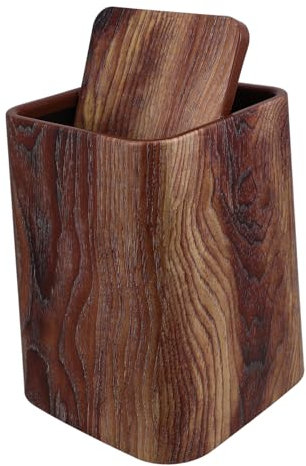 Ciieeo Poubelle Rétro En Bois Avec Couvercle Et Corbeille À Papier Pour La Maison Et Le Bureau