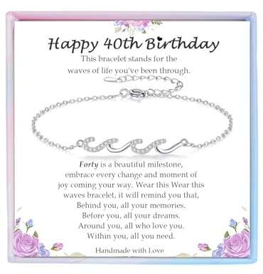 YBISNAIRE Regalo per la migliore amica Bestie Soul Sister, braccialetto con onde d'argento regalo per donna idea regalo dell'amicizia, regalo per le onde della vita che abbiamo attraversato insieme,