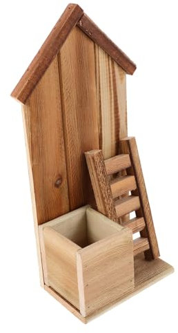 CANIGHT Dekorativer Pflanztopf Aus Holz Für Den Außenbereich Für Den Balkon Kleiner Blumenkasten Kunstblumen