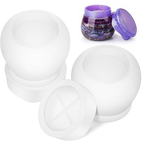CIMAXIC 2stücke Silikonform Für Aufbewahrungsbox Epoxidharz Dose Jar Formen Pudding Glasform Diy Harzformen Für Epoxy Casting