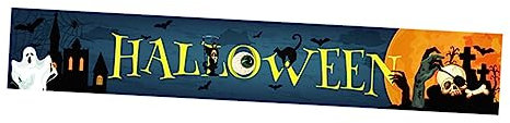 VICASKY 1pc Halloween Party Banner Funny Ghost Bunting Decorations for Home Doors and for Festive Celebrations and Outdoor Decor