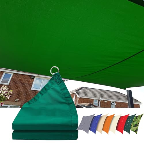 Tenda a Vela Impermeabile,Rettangolare Telo Ombra 5x8m,Vela Ombreggiante Protezione Raggi UV 95%, Tenda Parasole per Esterno, Giardino,Piscina,Terrazzo,Balcone,Patio (Verde)