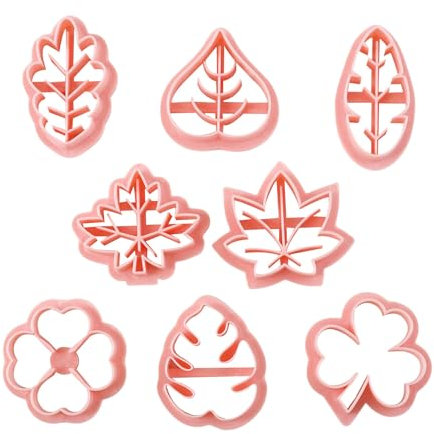 Lot de 8 emporte-pièces feuilles d'automne – Emporte-pièces en forme de feuilles tropicales | Moule à biscuits en forme de feuille tropicale pour la pâtisserie | Emporte-pièce pour pâte à |