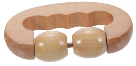 HAMPPLIES Leichtes und Tragbares Holz Doppelwalze Körpermassagegerät mit Ergonomischem Griff für Rücken und Beinmassage im Büro oder Reisen