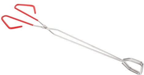 Toyvian Pinze per Caminetto in Acciaio Inossidabile Lunghe 38cm Leggere e Resistenti per Attività All'aperto e Barbecue Legna