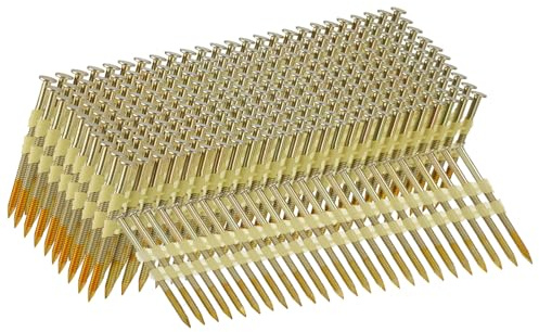 SITLDY 21 Degree Framing Nails 2.0 x .113 EG Ring Shank 1000 PCS | Electro-galvanized Full Round Head Plastic Strip Nails fit Pneumatic & Electric 20-22° Framing Nailer for Building Works