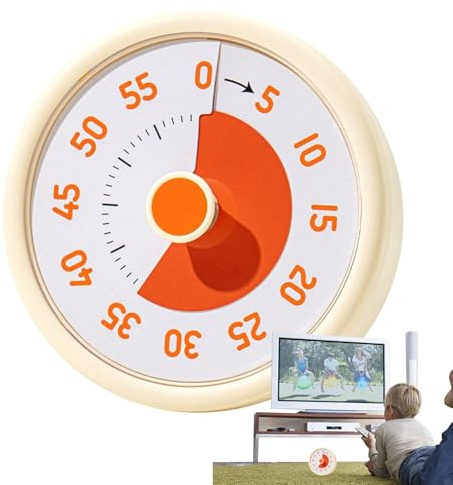 Qkbuza Minuteur visuel Arc-en- pour - Compte à rebours 60 Minutes - Horaire numérique pour la Gestion de la Cuisine à la Maison, l'entraînement, la Gym, la Cuisine, Le brossage des