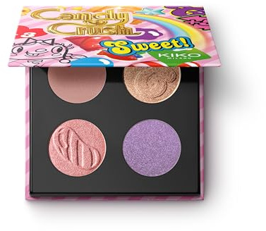 KIKO Milano Candy Crush™ Multi Finish Eyeshadow Palette 03, Palette Mit 4 Lidschatten Mit Matten, Metallischen Und Glänzenden Finishes