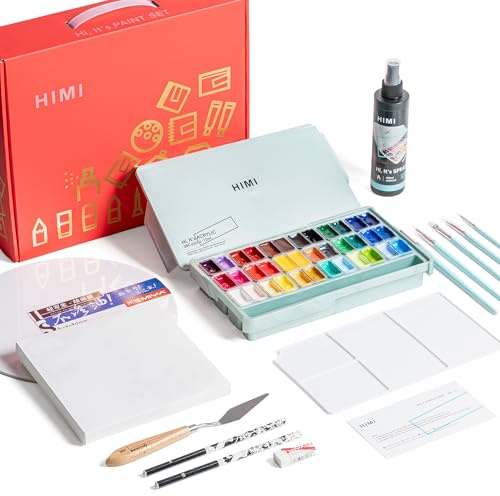 HIMI Gouache - Juego de pintura para lienzo y papel, 14 piezas de suministros de arte para profesionales