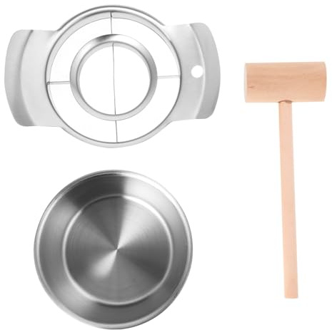 ZUNOXAZ Kit Pelador de Granada Inoxidable con Tazón y Martillo de Madera Herramienta Práctica y Duradera para Pelar y Desgranador para Cocina y Profesional