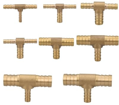 4 5 6 8 10 12 14 16 19mm Lika reducerande slangkoppling T-koppling 3-vägs mässingsrörkoppling koppling delare koppling adapter vatten gas olja(19-12-19mm)