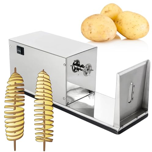 Affettatrice elettrica per patatine fritte e affettatrice a spirale, in acciaio inox, ideale per uso domestico e commerciale