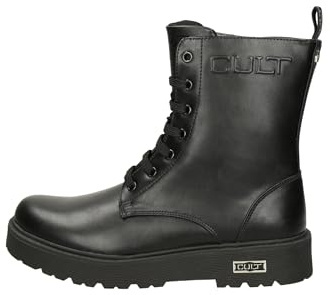 Cult Young Stivaletto Donna T-380D.2, Nero, Sintetico, Altezza Tacco 4 cm, Plateau 2.5 cm (nero, regular, Sistema Taglie Calzature EU, Adulto, Numero, Media, 36)