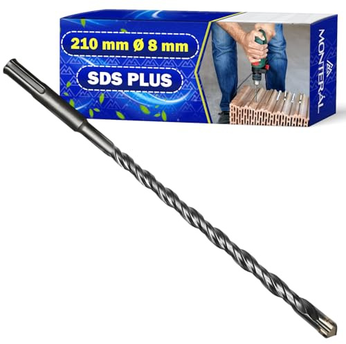 Foret Beton SDS Plus Ø8x210 mm Fabriqué en Acier et Carbure de Tungstène | Meche Beton SDS Plus Peut Être Utilisé pour Briques Murs Pierre Béton Armé - MONTERAL