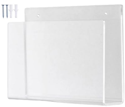 Wandhalterung, Acryl-Aufbewahrungsregal mit Schrauben, Broschürenhalter, Wandmontage, Aktenregal | für Papierpost, Dokumente, Briefe, Bücher, Organisation, Zuhause, Büro, Hotel