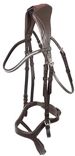 PFIFF 102690 Trensenzaum Kadira, anatomisch, gepolstert, Reithalfter Lederhalfter, Braun, Pony