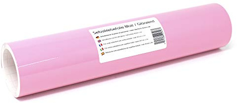 Finest Folia 3m x 31cm Plotterfolie 105 Farben Matt/Glänzend Selbstklebend Bastelfolie zum Plotten Möbelfolie (429 Pastell Rosa, Matt)