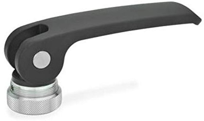 Tenditore eccentrico a disco di appoggio, nero, leva 101 mm, boccola filettata M10