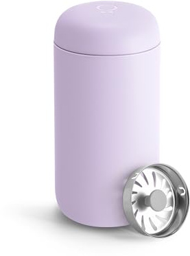 Fellow 12 oz Carter Move Travel Mug - Vacuum-Insulated Stainless Steel Travel Coffee Mug - Coffee Tumbler with Ceramic Interior and Splash Guard - Lavender Purple