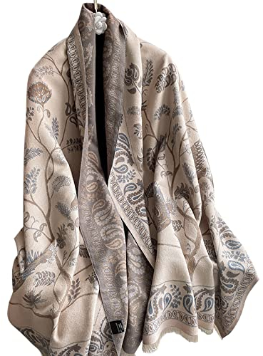 SEAHOME Wendbarer übergroßer Schal für Damen, wickelt verdickten Thermoschal, multifunktionale Schaldecke, Ponchos, Capes, Geschenke für Damen, Khaki, M