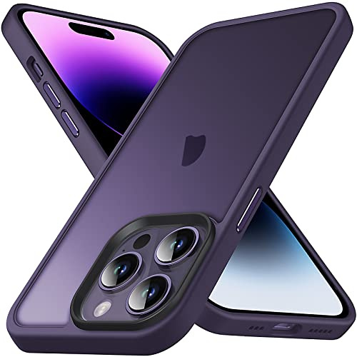 Anqrp Custodia serie Matt Zero per iPhone 14 Pro Max, sottile [Protezione militare e protezione della fotocamera] Custodia protettiva traslucida