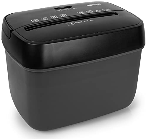 Duronic PS285 Aktenvernichter | 3 x A4 Blatt gefaltet | 5 Liter Papierkorb | 180 Watt | Mikroschnitt Schredder für Datenschutz | Zerkleinerer für Home Office Büro | Reisswolf mit Start-Stopp-Automatik