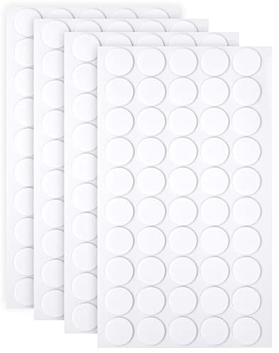 OFFCUP Klebe Punkte, 200 Stück Doppelseitig Klebepunkte Transparent, 1.5mm Klar Klebriger Heften, Chlaufe Punkte Self Adhesive Klebend, Klebeband Pads für Wände, Boden, Kunststoff, Metalle