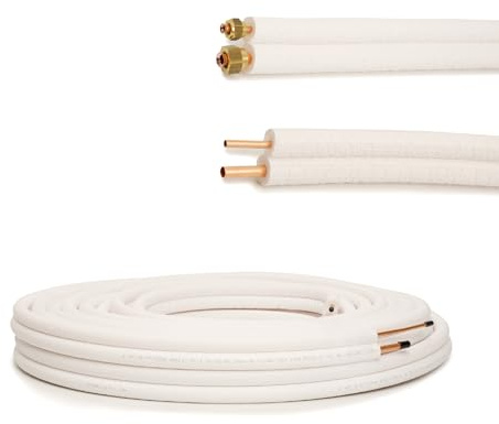 Tubo rame condizionatore 1/4 & 3/8 Kit tubi rame per climatizzatore Isolato Cartellati 1m-25m con dado o senza dado (senza dado, 1m)