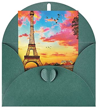 VOZITI Eiffelturm Paris Grußkarte Jubiläumskarte BFF Karte Dankeskarte Urlaubskarte Hochzeitskarte Freundschaftskarte Geschenkkarte Liebeskarte