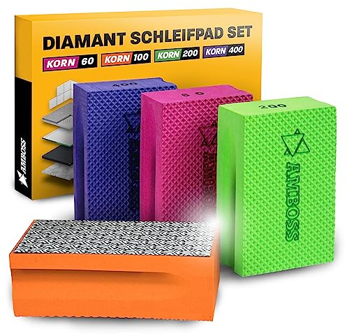 städ verktyg slipblock sats korn: 60–400 – diamant slipdyna – slipsvamp/lämplig för kakel porslin glas granit marmor