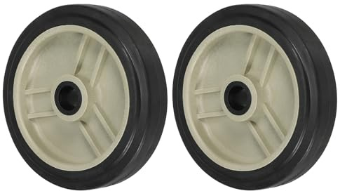 PATIKIL 4 Pollici Ruote per Compressore d'Aria, 2 Pezzi Ricambi Universali per Ruote di Compressore d'Aria con Foro 0,5 per Facilitare Mobilità, Beige