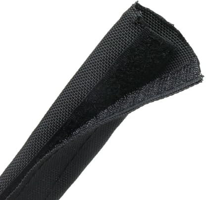 1/3/5m Cable Sleeve Adhesive Grommet 16mm-100mm Nylon Braided Flexible Cable Harness Sheath Wrap Protector-Black-Inner Diameter 90mm-5 Meters