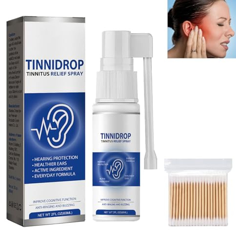 KOAHDE Tinnitus Spray,Tinnitus Relief Spray,Linderung Von Tinnitus,Ear Tinnitus Relief for Relieves Tinnitus,Tinnitus Relief für Ohrensausen Spray,Tinnitus Relief for Ringing Ears,Mit Wattestäbchen