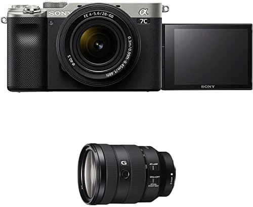 Sony Alpha 7C Spiegellose E-Mount Vollformat-Digitalkamera ILCE-7C (24,2 MP, 7,5cm (3 Zoll) Touch-Display, Echtzeit-AF) inkl. 28-60mm & 24-105mm f4 Objektiv - Silber/Schwarz
