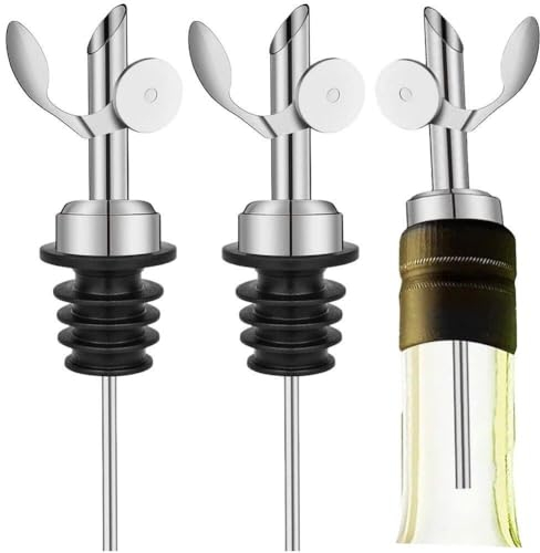 3 Pcs Automatic Liquor Pour Spout, Auto Flip Olive Oil Dispenser Spout for Liquor Bottles, Olive Oil Spout, Bottle Pourers for Alcohol Wine Syrup