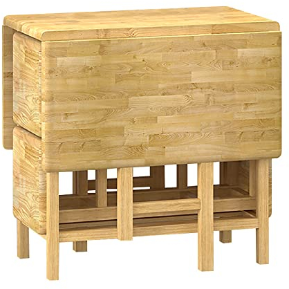Klappbares Esstisch-Set, ausklappbarer Esstisch für die Küche mit 4 Stühlen, kleine Kombination aus Esstisch und Stühlen aus Massivholz für Familientreffen in der Küche, im Esszimmer und im Wohnzimme