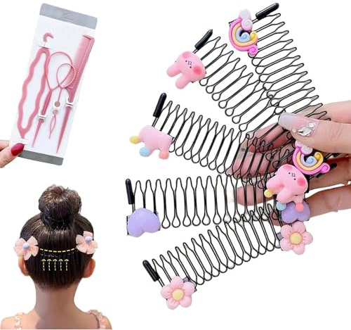 Pinza invisible para el cabello, en forma de U, juego de peines fijadores de pelo invisibles, pinzas para el pelo invisibles, bonito soporte invisible para el cabello (5 unidades B)