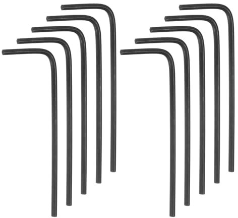 sourcing map 10pcs Hex Key Wrench 1/16 L-Shape Hexagon SAE Wrenches Chrome Vanadium Steel Repairing Tool for Home Repair, Black