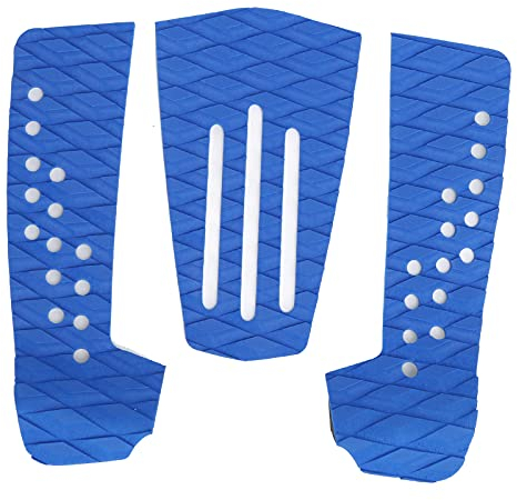 XHTLLO 3-teiliges Surfbrett-Traktionspad, rutschfeste Deckmatte Für Skimboard-Zubehör, Eva-Material Mit Hervorragender Stoßfestigkeit, Rautendesign Für Ultimativen Halt(Blau)