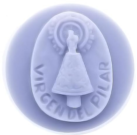 Molde Virgen del Pilar Redonda | Gran Velada | Moldes de Silicona Antiadherentes para Jabones Personalizados y Manualidades Creativas