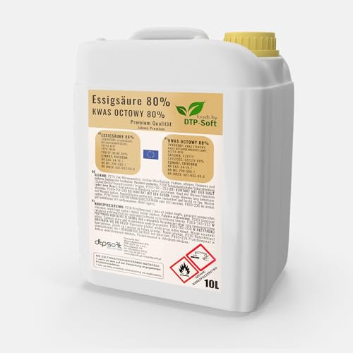 10 l ättiksyra 80 % - högkvalitativ vinägeressens 10 liter | ättiksyra 10 l 80 %