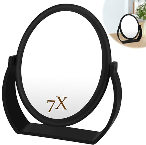 Sprifityy Schminkspiegel,1X / 7X Kosmetikspiegel Makeup Spiegel,360° Schwenkbar Tischspiegel,Badezimmerspiegel,High Definition Schminkspiegel, Spiegel Doppelseitig mit Vergrößerung