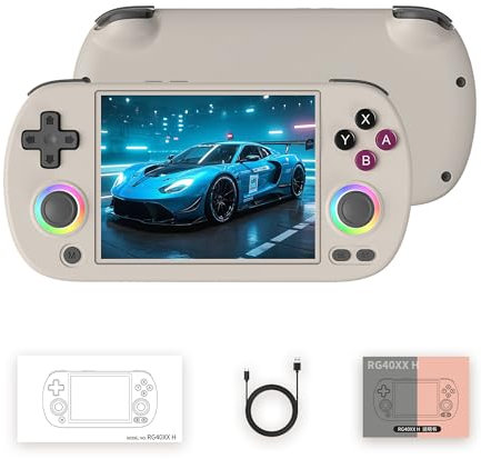 RG40XX H Retro Handheld Game Console with 16000+ Games, 4 Inch IPS Screen Portable Gaming Consoles with RGB Colorful Joystick, Video Game Consoles Support TV Output 5G WiFi Bluetooth 4.2 (256G)