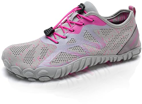 IceUnicorn Zapatos descalzos para hombre y mujer, zapatos de correr de sendero, zapatos de fitness, minimalistas de punto, puntera ancha, 38.5 EU