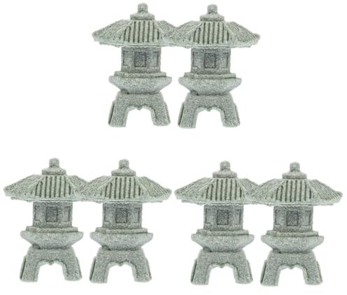 YARNOW 3 Set Decorazione Giapponese Della Torre Luminosa Bonsai Di Fiori Di Ciliegio Giardino Zen Arredamento Giapponese Casa Ornamento Da Giardino Pagoda Pietra 2 Pezzi * 3